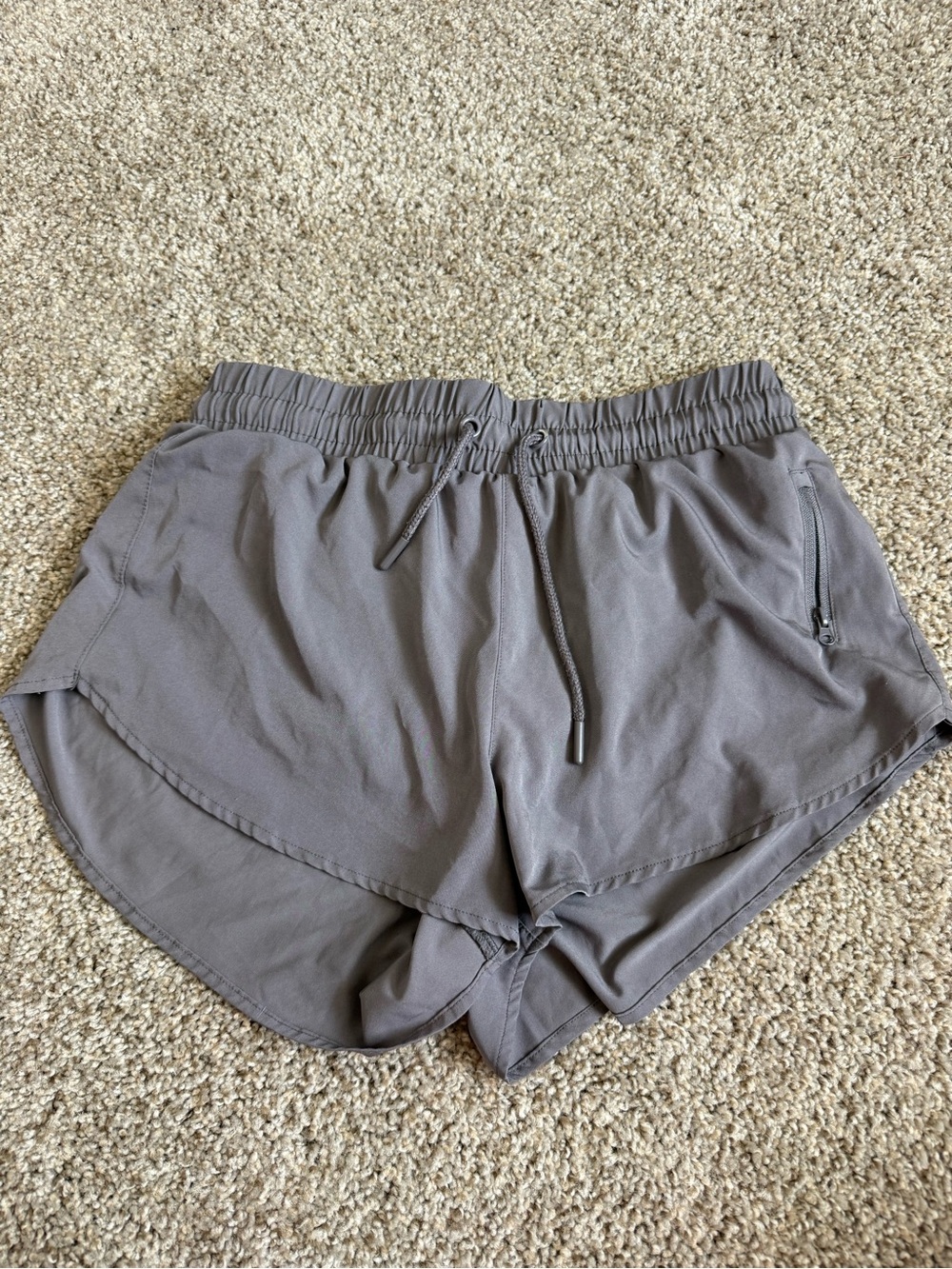 Mono B Gray Athletic Drawstring Running Shorts